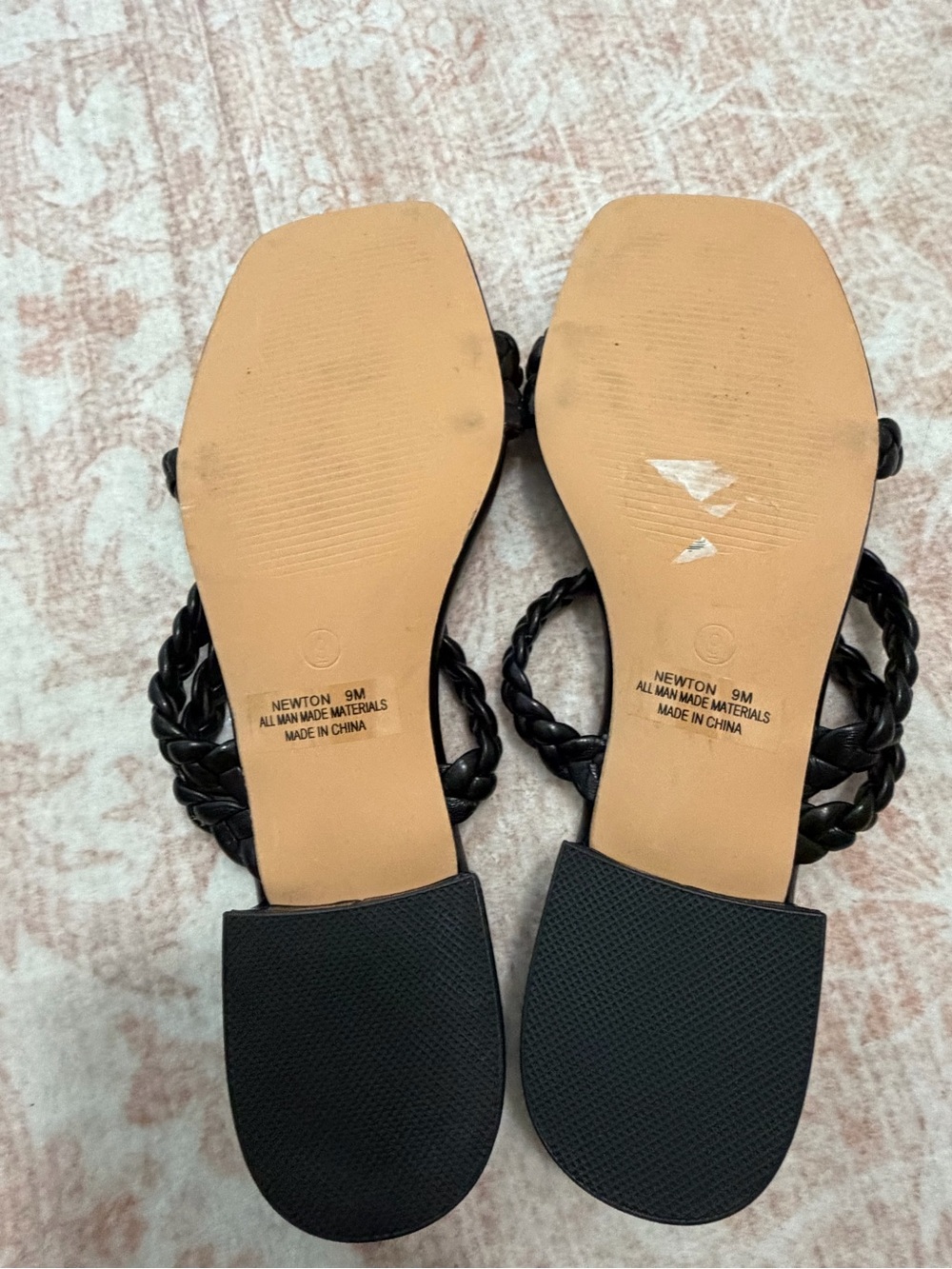 Cushionaire Newton Black Braided Strap Slide Sandals Size 9 - Picture 4 of 8